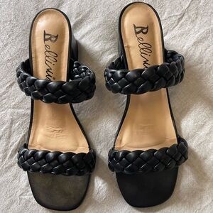 Bellini Fuss Black Braided Block Heel Sandals Women’s Size 10 New in Box